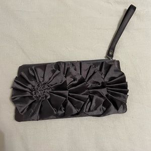 Steve Madden wristlet evening bag grey satin